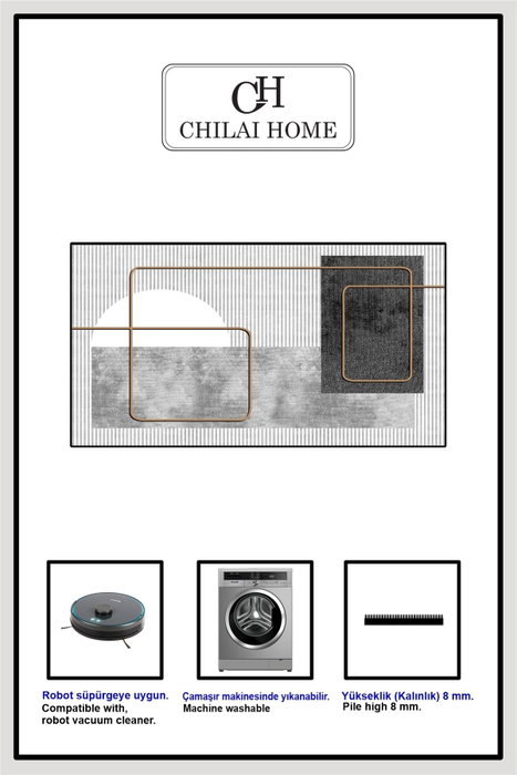 Mijölnir Juego de alfombrillas de baño Gris - 2 piezas Mijölnir Juego de alfombrillas de baño Gris - 2 piezas